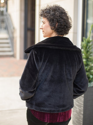Sanctuary Going Out Fur Coat - Black