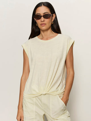 Sanctuary Knotted Muscle Tee - Lemon Drop