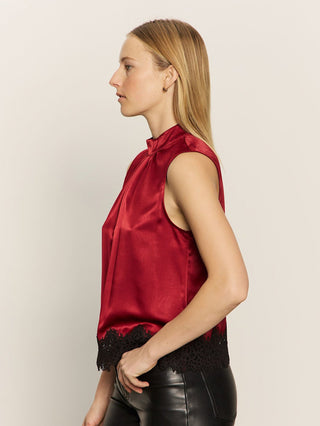Sanctuary Late Night Satin Tank - Crimson