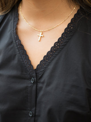 Sanctuary Puff Sleeve Button Front - Black