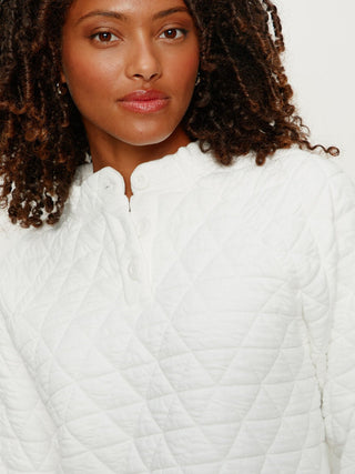 Sanctuary Quilted Button Popover - Chalk