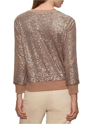 Sanctuary Relaxed Sparkle Popover Top - Mocha