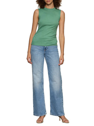 Sanctuary Ribbed Ruched Tank - Green Juice