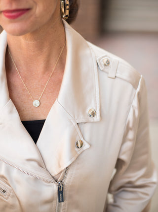 Sanctuary Rita Satin Moto Jacket - Toasted Marshmallow