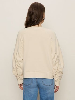 Sanctuary Shirred Sweatshirt - Vanilla Creme