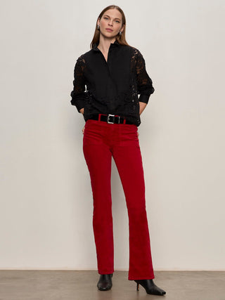 Sanctuary Velveteen Brook Pants - Cherry Lacquer