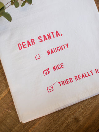 Dear Santa Checklist Hand Towel