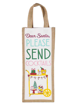 Santa Send Cocktails Wine Bag