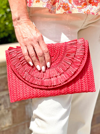 Sarah Straw Clutch