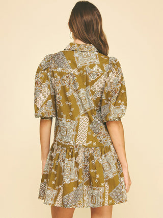 Sassy Tier Mini Dress - Camel
