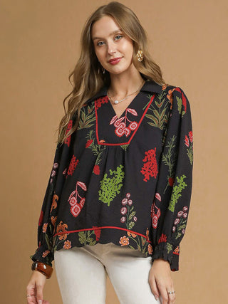 Scarlet Secret Blouse - Black Mix