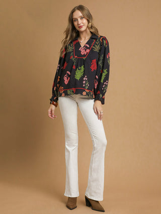 Scarlet Secret Blouse - Black Mix