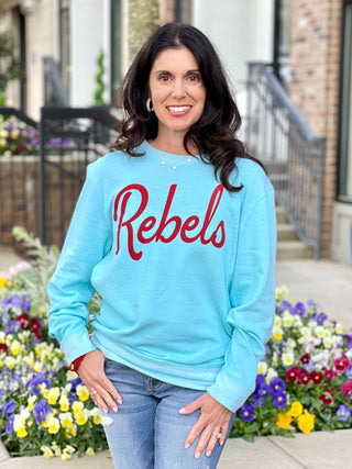 super soft ole miss rebels sweatshirt in blue and red