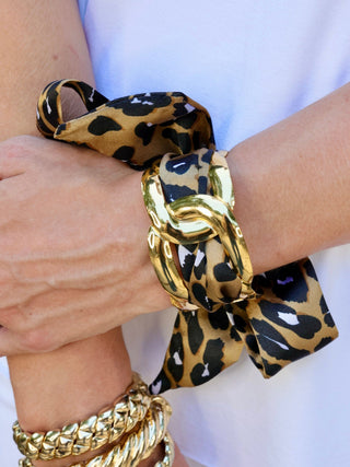 Sedgefield Leopard Scarf Bracelet - Brown