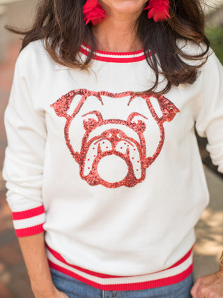 Stadium Spirit Sequins Sweater - Bulldog White