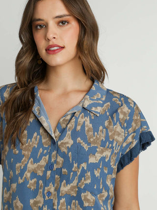 Serene Safari Shirt - Slate Blue