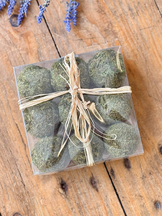 set of soft round moss balls for indoor decoration
