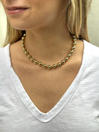 Shiny Beaded Double Stretch Bracelet - Gold