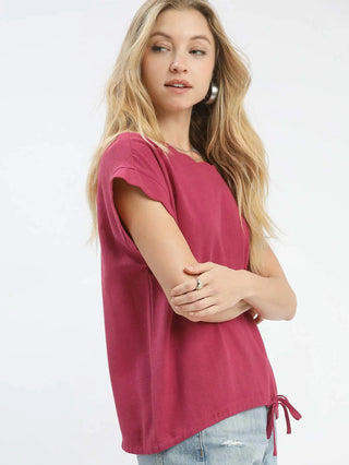 The Scalloped Knot Top - Berry
