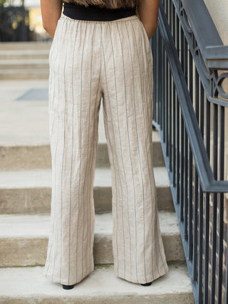 Sanctuary Side Slit Wide Leg Pant - Artisan Stripe