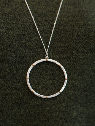 Celestial Circle Necklace - Silver