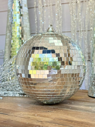 Silver Disco Ball Ornament 8in
