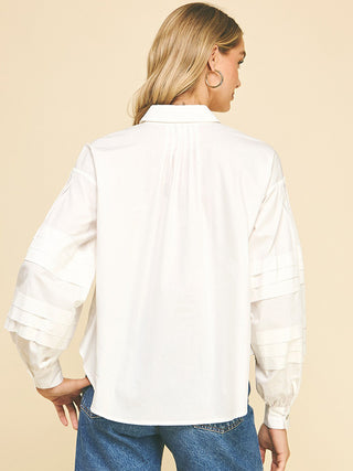 Pleated Dreams Blouse – Ivory