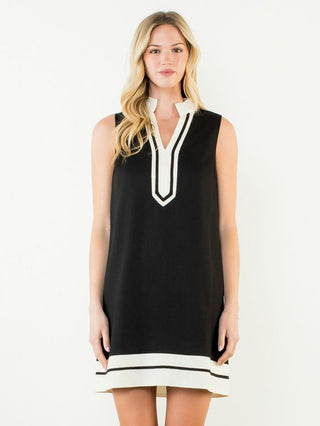 Contrast Cutie Dress - Black/White