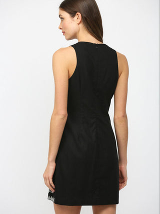 Noir Bloom Mini Dress - Black