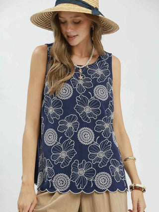 Vintage Garden Top - Navy