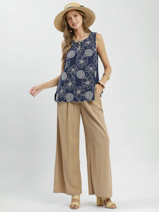 Vintage Garden Top - Navy