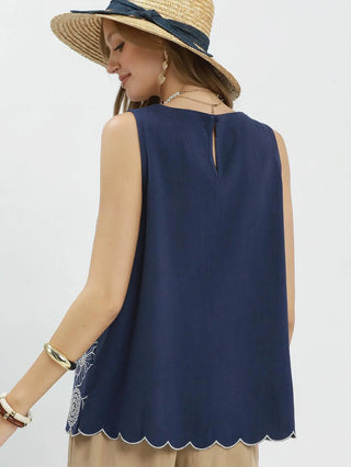 Vintage Garden Top - Navy