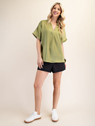 Smooth Elegance Classic Short Sleeve Blouse