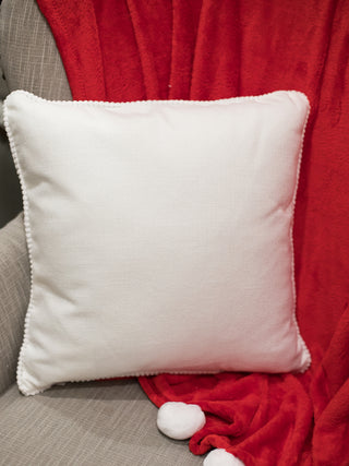 Snowflake Embossed Pillow - White