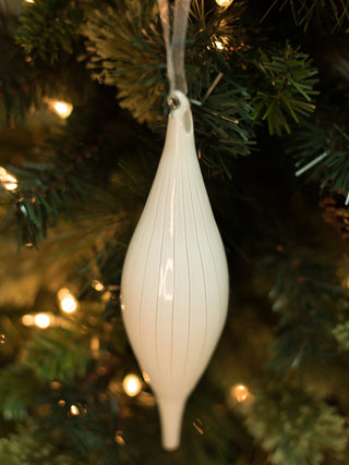 Snowy White Pinnacle Glass Ornament