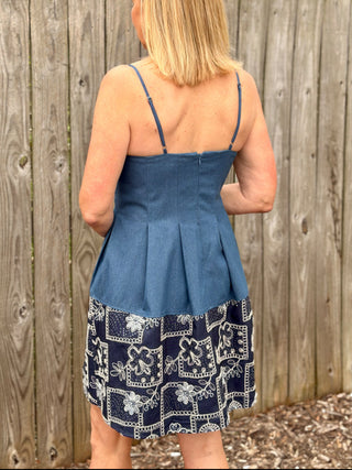 Dewdrop Spaghetti Strap Dress - Blue