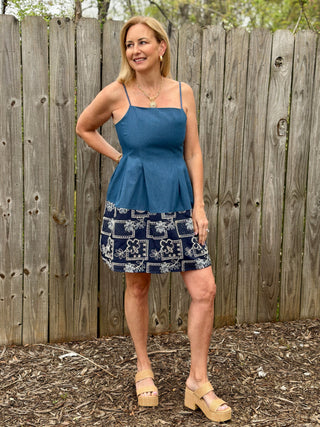 Dewdrop Spaghetti Strap Dress - Blue