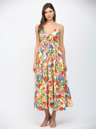 Island Bloom Midi Dress - White Multi