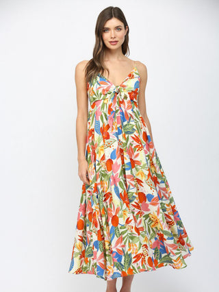 Island Bloom Midi Dress - White Multi