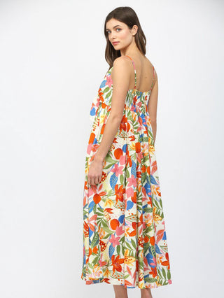 Island Bloom Midi Dress - White Multi
