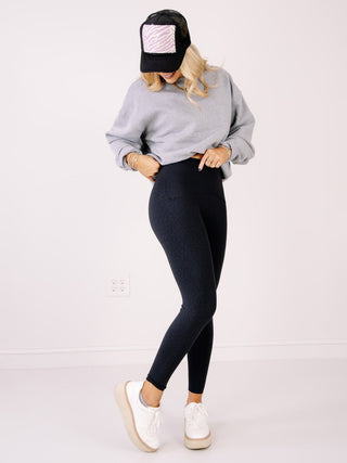 Spanx Embossed Leopard Booty Boost Legging - Very Black