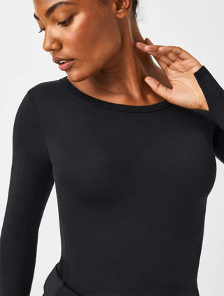 Spanx Better Base Long Sleeve Crew - Very Black