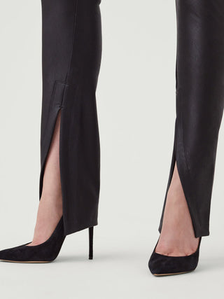 Spanx Leather Like Front Split Pant - Black