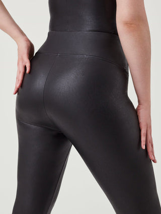 Spanx Leather Like Front Split Pant - Black