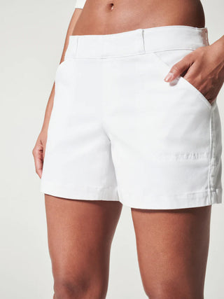 super soft white patch pocket spanx stretch shorts
