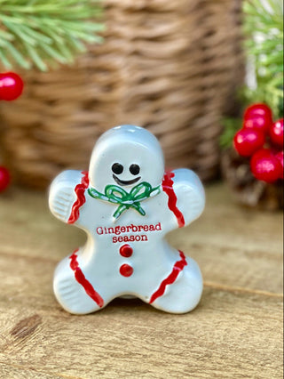 a ceramic gingerbread salt and pepper shaker