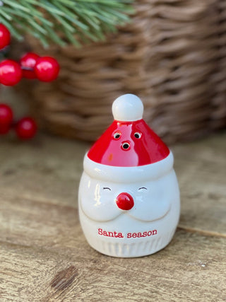a ceramic santa clause salt and pepper shaker