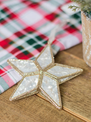 Pearlescent Star Ornament - Gold
