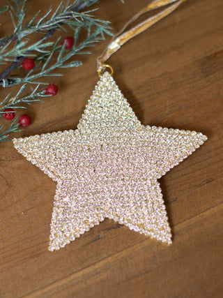 Star Ornament Gold Rhinestone