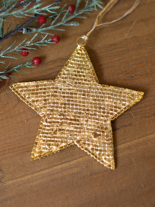 Star Ornament Gold Rhinestone